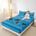 thumbnail image 5 of Homewish Blue Rugby Helmet Twin Sheet Sets for Boys, Est Sleep Sport Twin Fitted Sheet, Cartoon Football Theme Flat Sheet, Lightweight Room Decor, 3pcs, 5 of 8