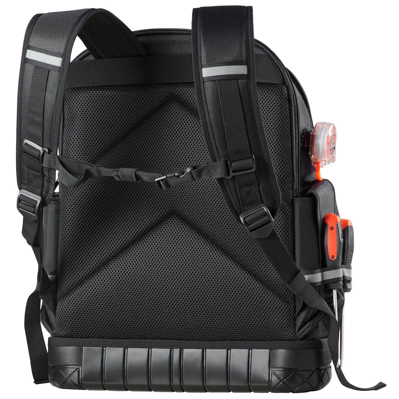 Tool Backpack 64 Pockets, 70 lbs Capacity, Heavy-Duty Oxford Fabric, Laptop Compartment, Molded Base, for Electrician Plumber HVAC