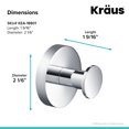 thumbnail image 2 of Kraus Bathroom Towel Hooks, Chrome, 2.06"H, 2 of 8