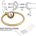 thumbnail image 4 of Paquete de 2 anillos de toalla de oro cepillado para baño, 1 paquete, perchas de toallas de baño para cocina, montaje en pared, almacenamiento resistente de acero inoxidable brillar Electrónica, 4 of 5