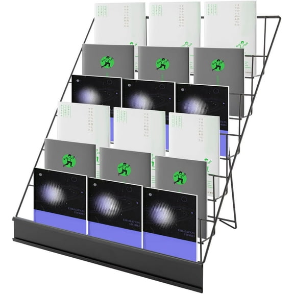 6-Tier Black Wire Countertop Rack, Comic Book Display Stand Collapsible Commercial Display Holders for Comic Greeting Card