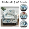 thumbnail image 4 of TOPCHANCES 2-Piece Stretch Club Chair Slipcover, Printed Armchair Covers Tub Chair Slipcover for Bar Counter Living Room, Light Blue, 4 of 8