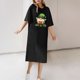 thumbnail image 5 of Vestido Corto de Verano Cuello Redondo Estilo de Camiseta de Longitud de Tobillo de Manga Corta, Altamente Elástico para Pijamas Y Ropa Interior Sexy, 5 of 8