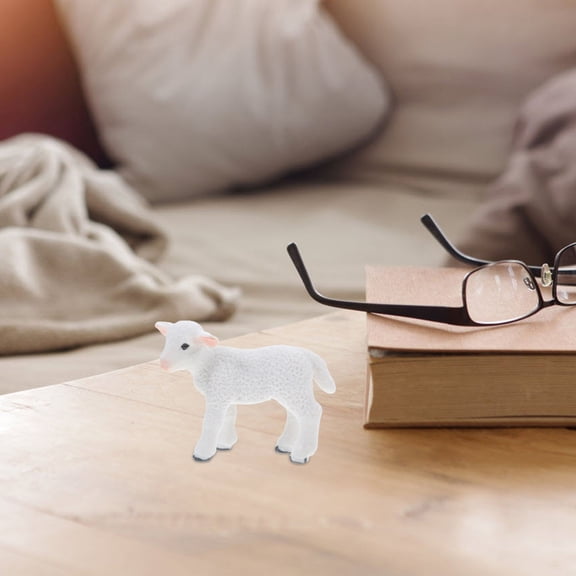 BESTYASH 2pcs White Lamb Statues: Ceramic Standing Sheep Figurines for Garden Wedding Party Decor