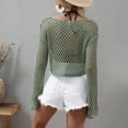 thumbnail image 4 of WEAIXIMIUNG Chemises de Maternité pour le Travail Grande Taille pour Femmes Tricot Manches Amples Col Rond Ajouré Haut Court, 4 of 7