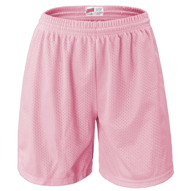 Junior Polyester Mesh Shorts&#44; Soft Pink - -