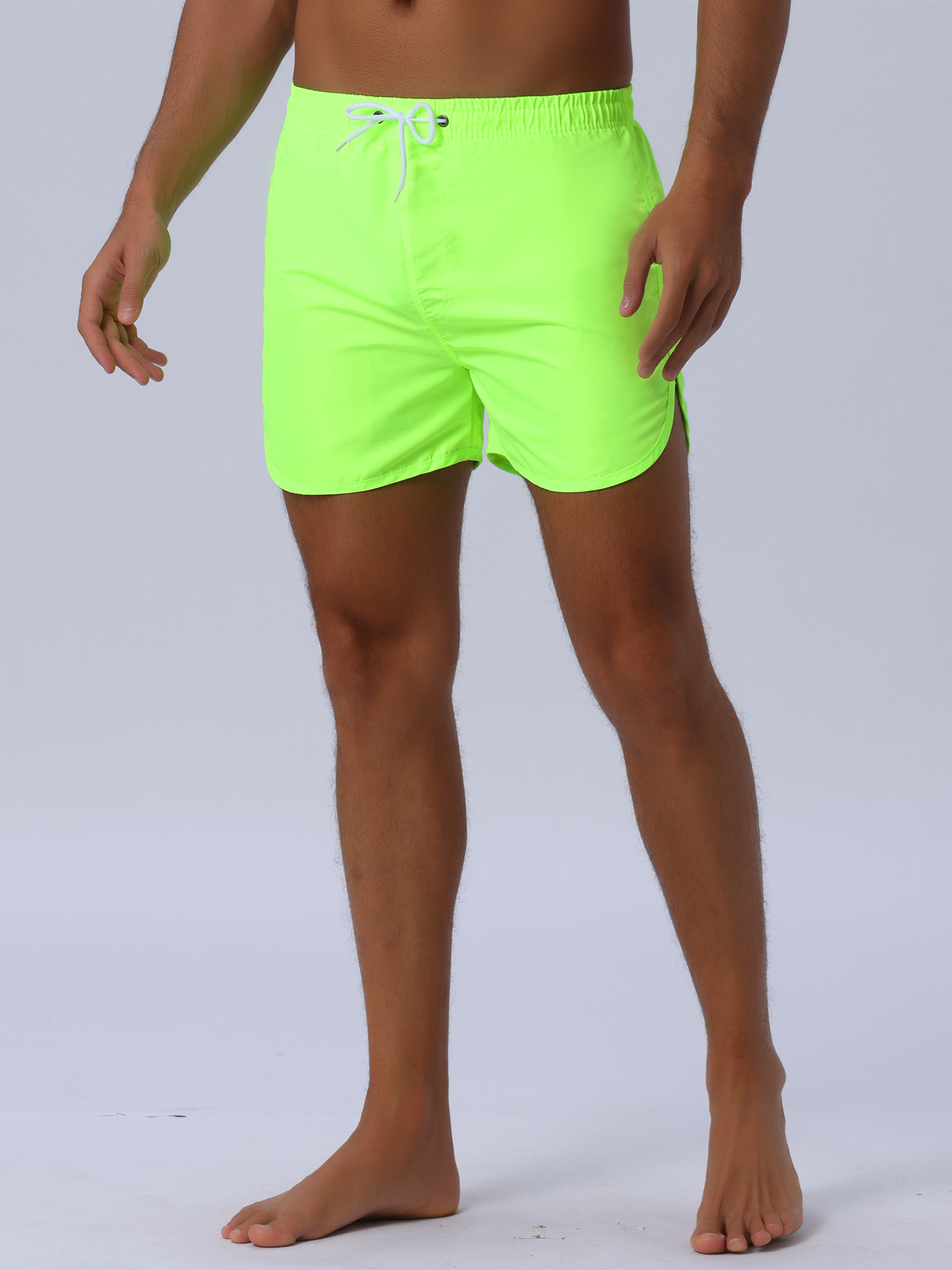 DARING DIVA Men's Elastic Waist Drawstring Beach Board Shorts 30 Light Green