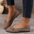 thumbnail image 7 of Domzle Women's Flats Shoes Faux Suede Round Toe Ballet Dressy Flats Comfortable Slip On Walking Shoes Gray, 7 of 7