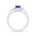 thumbnail image 2 of ANGARA Natural 1.2 Ct. Amethyst with Diamond Halo Ring in 14K White Gold for Women (Ring Size: 3.5), 2 of 8