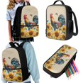thumbnail image 7 of KUIFORTI Rooster Sunflower Print Kids Backpack Combo Set 3Pcs, Lightweight Boys Girls Teens Preppy Schoolbag Set with Lunch Bag Pen Case Stationery Organizer for School, 7 of 7