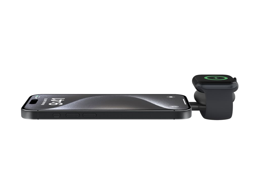 Belkin BoostCharge Pro 3-in-1 MagSafe-Compatible Wireless Charging Pad with Qi2 15W, Fast Charging iPhone Charger, Compatible with iPhone 15, 14, and 13 Series, AirPods, Apple Watch, & More - Black