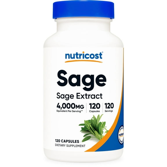 Nutricost Sage Extract (4,000mg Equivalent) 120 Capsules - Vegan, GMO-Free and Gluten-Free Supplement