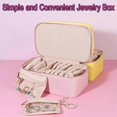 thumbnail image 3 of Familiarn Travel Jewelry Box with Small Pouches, Portable PU Leather Jewelry Box, 3 of 5