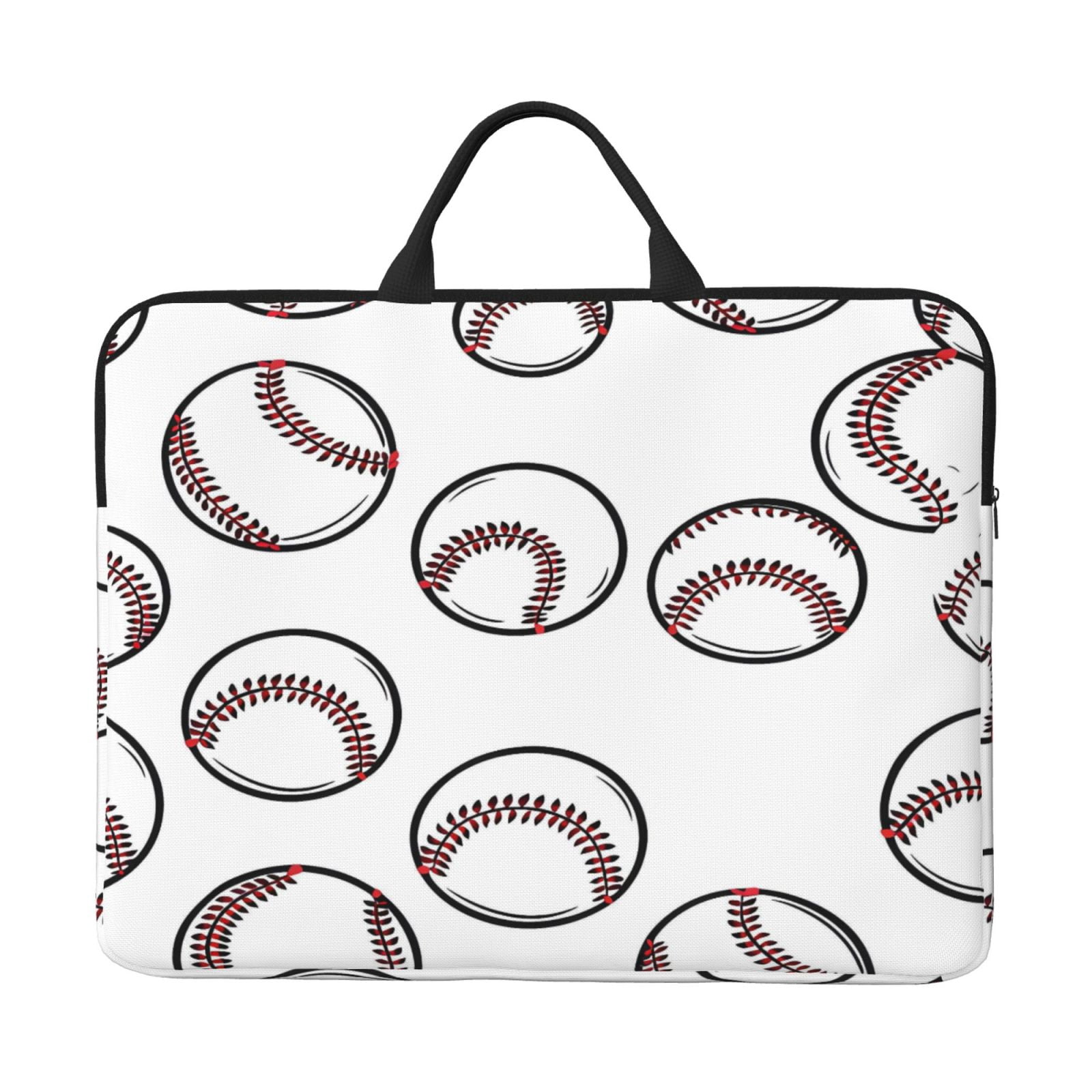 Laptop Sleeve Bag For Women Men 14inch Waterproof Durable Protective Computer Carrying Cover Handle Laptop Case Bag White Baseballs With Classic Red Stitching