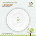 thumbnail image 6 of OrienTreeN 100% Compostable Appetizer/Dessert Paper Plates 7 Inch Heavy-Duty [125-Pack] Eco-Friendly Disposable White Bagasse Plate, Made of Natural Sugarcane Fibers - 7” Paper Plates, 6 of 10