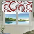 thumbnail image 6 of Red Grey Kitchen Valances for Windows, Geometric Circle Modern Abstract Simple Art Bathroom Window Valances 42x18 Inch Rod Pocket Window Treatments Valance Curtains for Living Room Bedroom Decor, 6 of 9