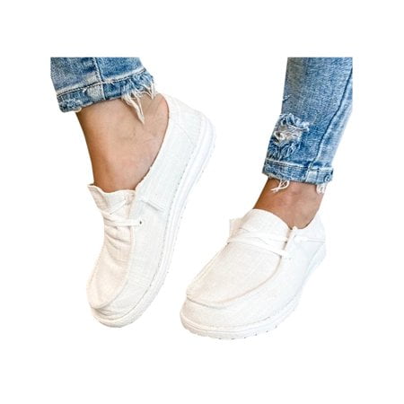 

Women s Plain Leopard Round Toe Flat Comfort Pull-on Casual Shoes