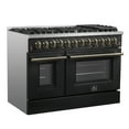 thumbnail image 5 of Galiano 48-inch Dual Fuel Range Black  Antique Brass Design with 8 Sealed Burners 107,000 BTU, 6.58 cu. ft. double ovens  Griddle, 5 of 5