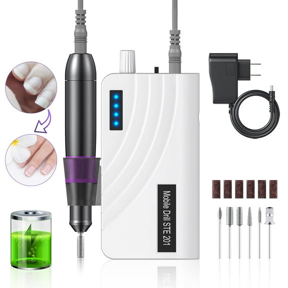 35000RPM Electric Nail Drill Machine Rechargeable Nail Kit for Manicure Cordless Nails Acrylic Polish Remover