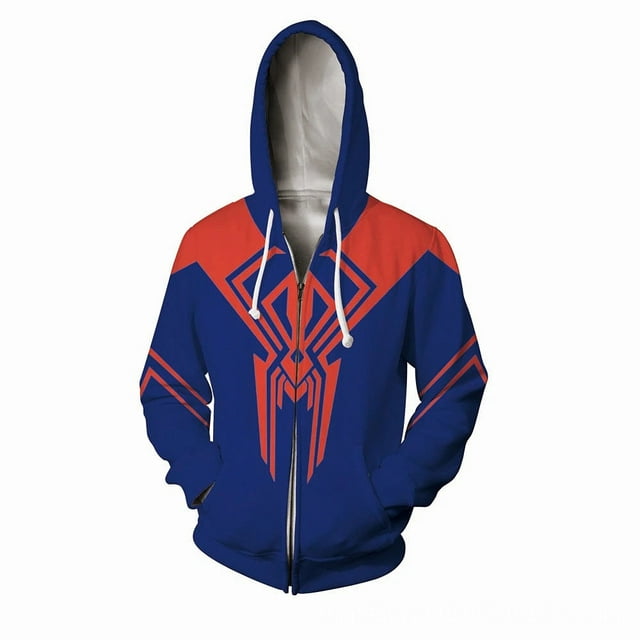 Spider-Man: Into the Spider-Verse Miles Anime 3D Print Performance Cosplay Zipper Hoodie for Men