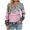 Pink, variant on Bxsruta Tops for Women, Women's Blouses Printed V-Neck Drop Shoulder Long Sleeve Tunic Stretch Polyester Blend Comfort Relaxed Tops