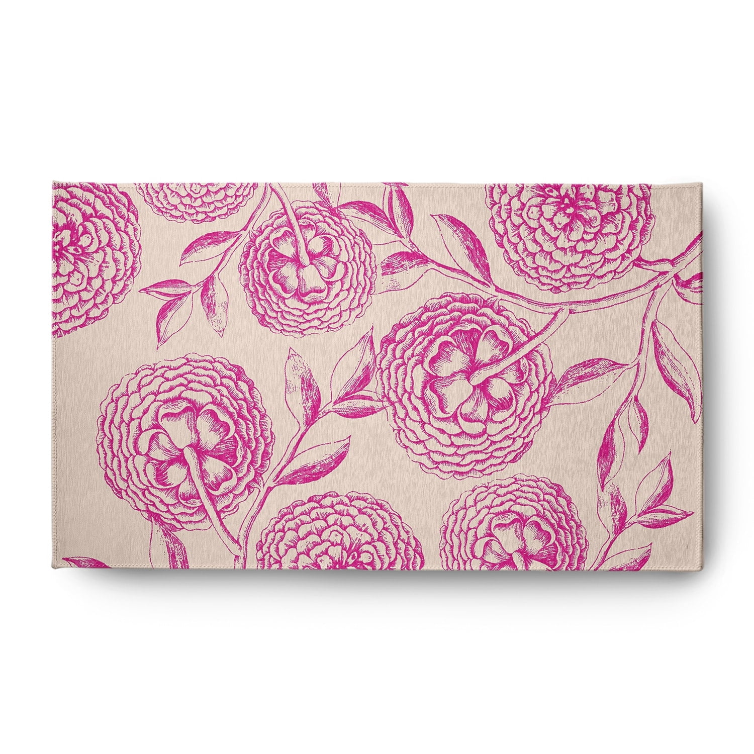 Simply Daisy 2' x 3' Red Antique Flowers Spring Chenille Rug