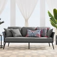 thumbnail image 2 of Lounge Sofa, Grey Gray, Aluminum, Metal, Fabric, Modern Contemporary, Outdoor Patio Balcony Cafe Bistro Garden Furniture Hotel Hospitality, 2 of 7