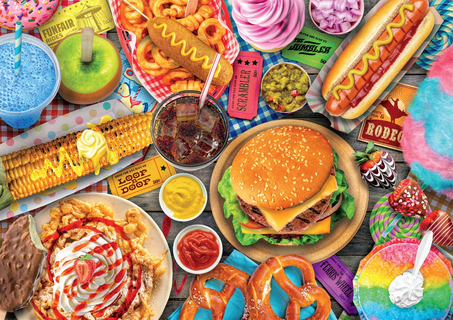Buffalo Games 300-Piece Fun Fair Food Interlocking Jigsaw Puzzle