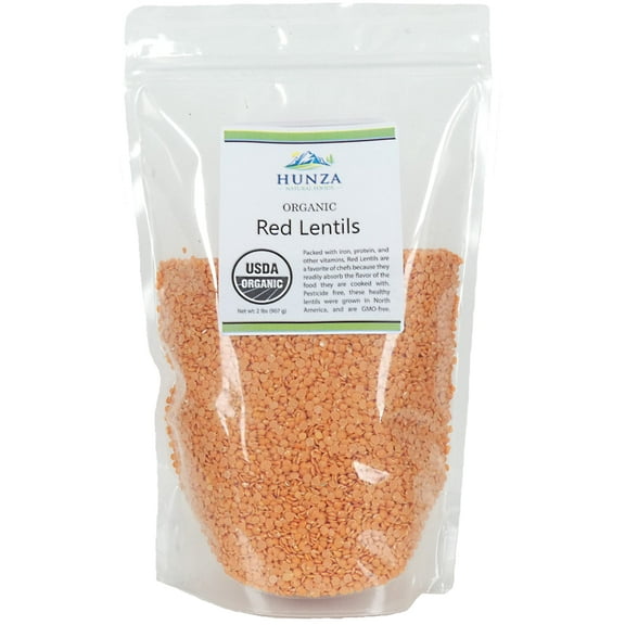 Organic Red Lentils - 2lbs (Hunza)