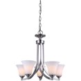 thumbnail image 2 of Rue 5 Light Chandelier - Brushed Nickel with Flat Opal Glass, 2 of 2
