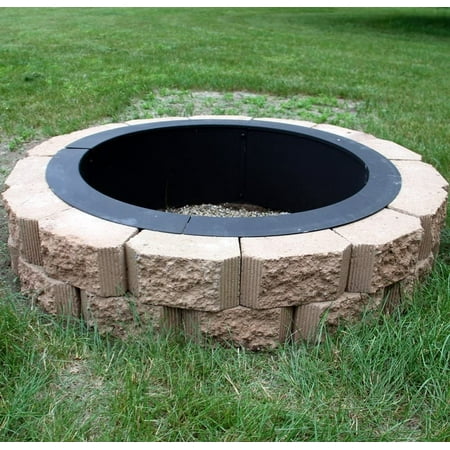 Sunnydaze Fire Pit Ring Heavy Duty 2mm Think Steel Rim Diy Above Or In Ground Liner Sunnydaze Fire Pit Ring Heavy Duty, Inground Fire Pit Ring