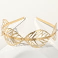 thumbnail image 4 of Golden Hollow Leaf Hair Hoop Elastic Metal Headband Decorative Women Thin Headdress Hair Accessories, 4 of 8