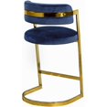 thumbnail image 2 of Meridian Furniture Stephanie 26"H Velvet Counter Stool in Navy (Set of 2), 2 of 8