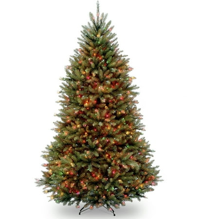 National Rail Christmas National Tree Pre-Lit 7-1/2' Dunhill Fir Hinged Artificial Christmas Tree with 750 Multi Lights ()