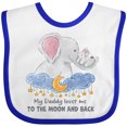 thumbnail image 3 of Inktastic My Daddy Loves Me to the Moon and Back Elephant Family Boys or Girls Baby Bib, 3 of 4