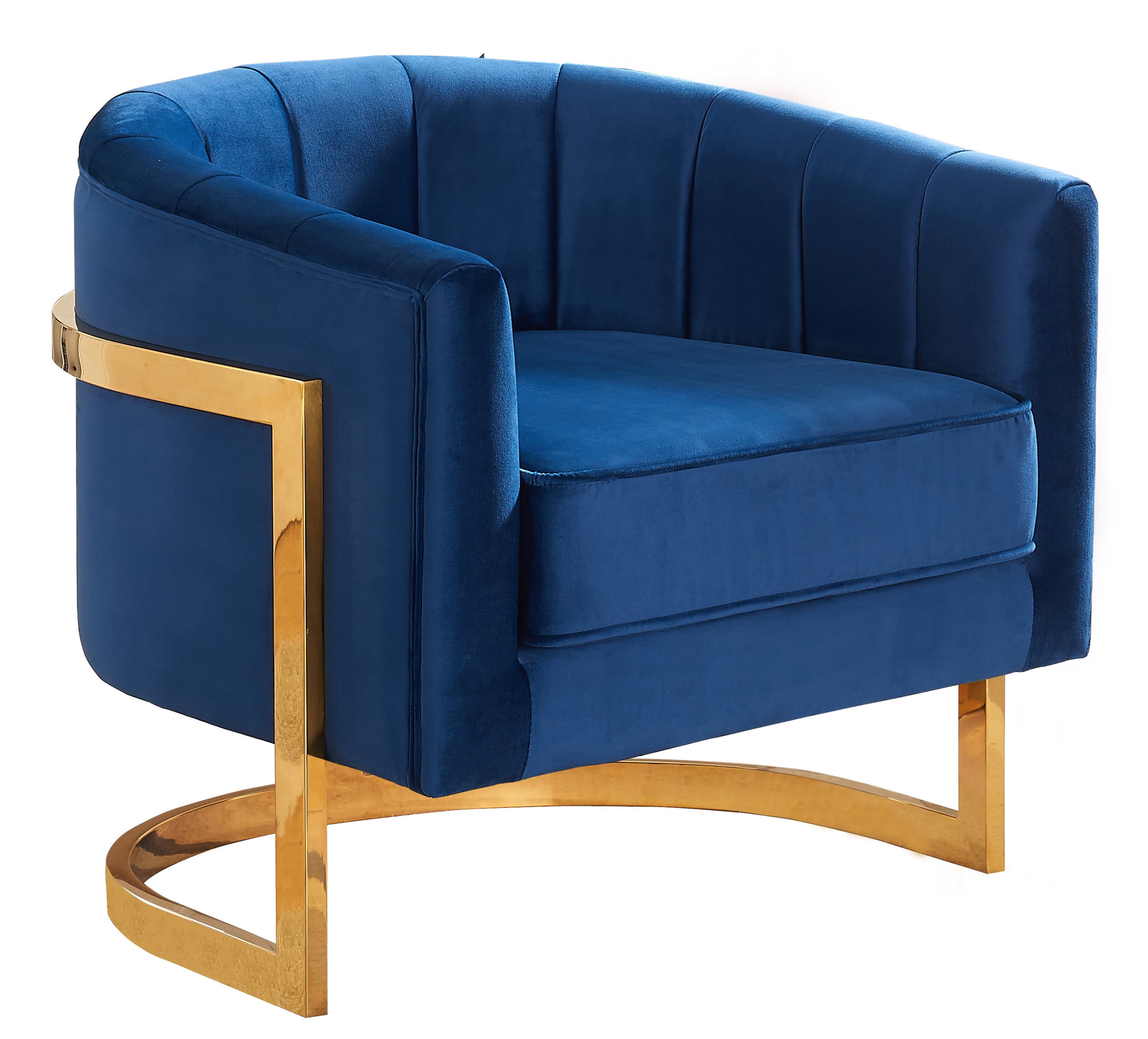 Carter Navy Velvet Accent ChairColorNavy Velvet,StyleContemporary