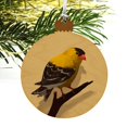 thumbnail image 4 of Goldfinch Bird on Tree Limb Wood Christmas Tree Holiday Ornament, 4 of 6