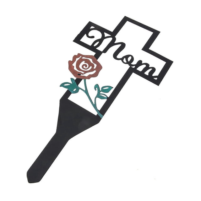 Grave Decorations Mom Design Cemetery Stake For Cemetery Memorial Outdoor Use 30x15cm Black 1Pack