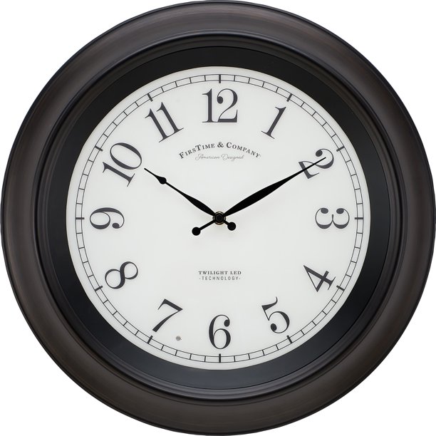 FirsTime & Co.® Twilight Glow LED Clock, American Crafted, Oil Rubbed ...