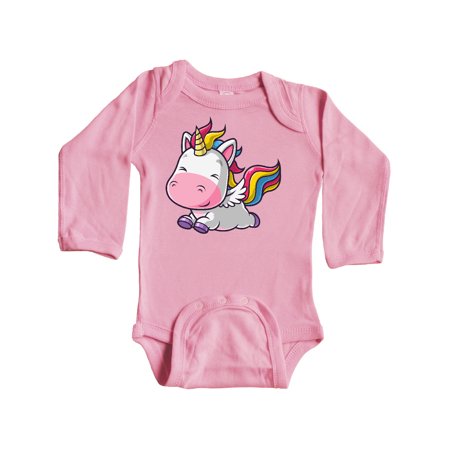 

Inktastic Cute Flying Unicorn Gift Baby Boy or Baby Girl Long Sleeve Bodysuit