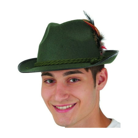 Adults Mens Green Felt Bavarian Hat Costume Accessory