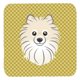 thumbnail image 1 of ""Caroline'S Treasures Bb1135Fc Posavasos De Espuma Pomerania A Cuadros Color Canela (Juego De 4) 3.5"""" H X 3.5""" W Multicolor"", 1 of 1