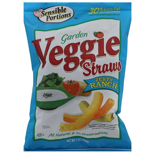 Sensible Portions Zesty Ranch Garden Veggie Straws, 7 oz, (Pack of 12