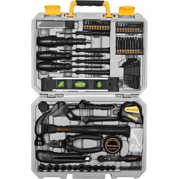DEKO
150 Piece Tool Set, General Household Hand Tool Kit, Home Repair Tool Kit with Plastic Toolbox Storage Case for DIY Project, Home Maintenance