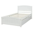 thumbnail image 6 of Platform Bed Frame with Drawers for Kids Teens, Pine Wood Bed Frame Twin Size No Box Spring Needed, White, LJ714, 6 of 7