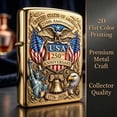 thumbnail image 6 of United States 250th Anniversary Lighter,2D Refillable Flip-Top Windproof Lighters,Fierce Soaring Eagle Patriotic Design Pocket Lighters,Ideal Gift For Men Father Daddy Day, 6 of 8