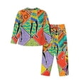 thumbnail image 2 of Disketp Pajamas Set Long Sleeve Sleepwear Womens Button Down Nightwear Pj Sets-Dancing African Womans, 2 of 9