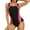 Red, variant on BeautyIn Women One Piece Athletic Swimsuits Modest Colorblock Swimwear with Swim Bra