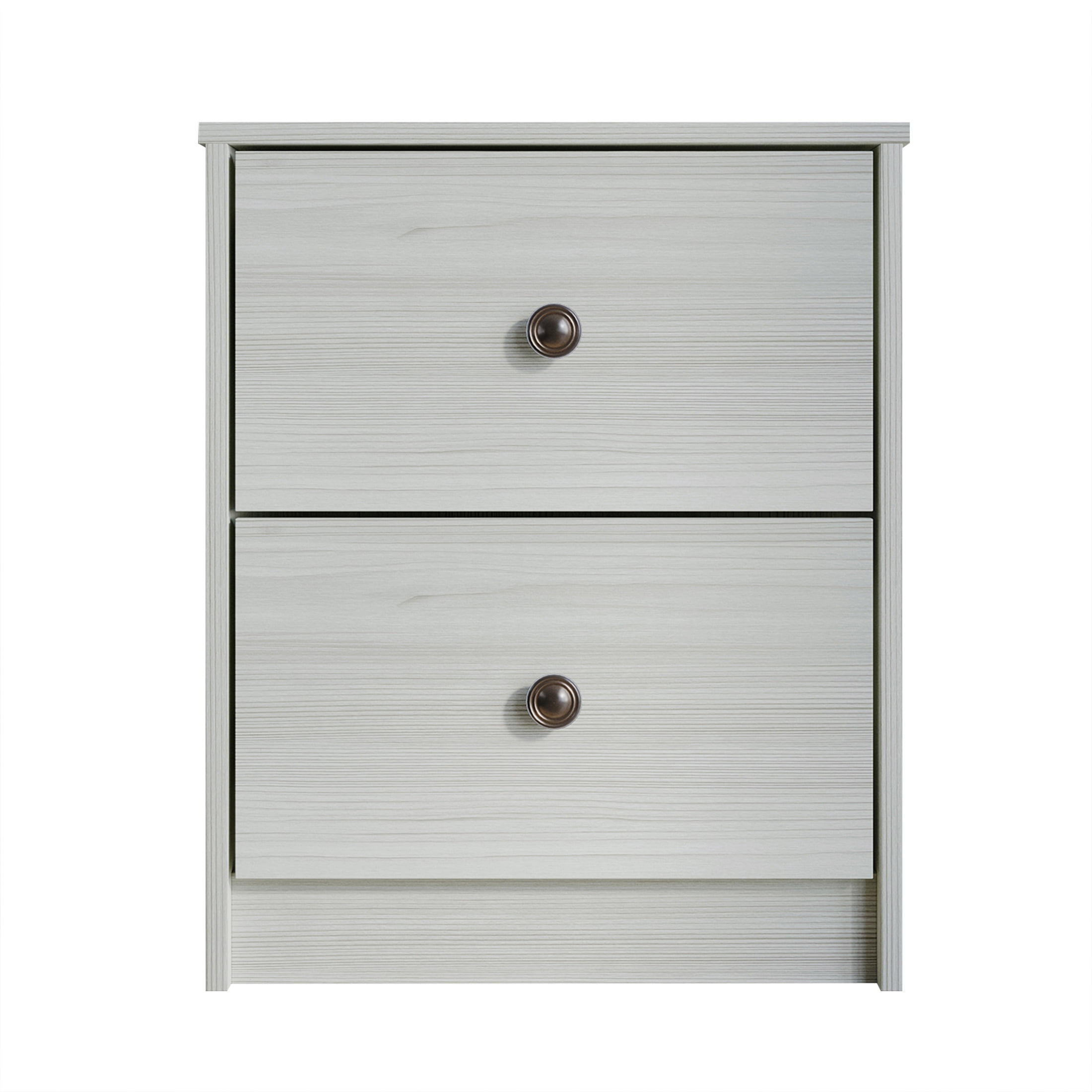 Castle Place Vintage Nightstand with 2 Drawers, Light Gray