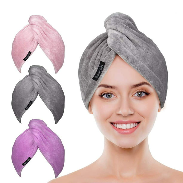 Microfiber Hair Towel Wrap Popchose 3 Pack Ultra Absorbent Fast Drying